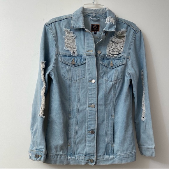 Boom Boom Jean’s women distressed long sleeves jacket. Size M. Used condition. - Picture 1 of 12